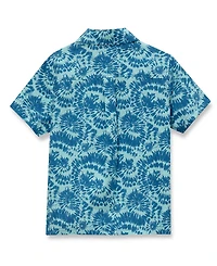 Lands' End Boys Short Sleeve Linen Slub Button Down Shirt