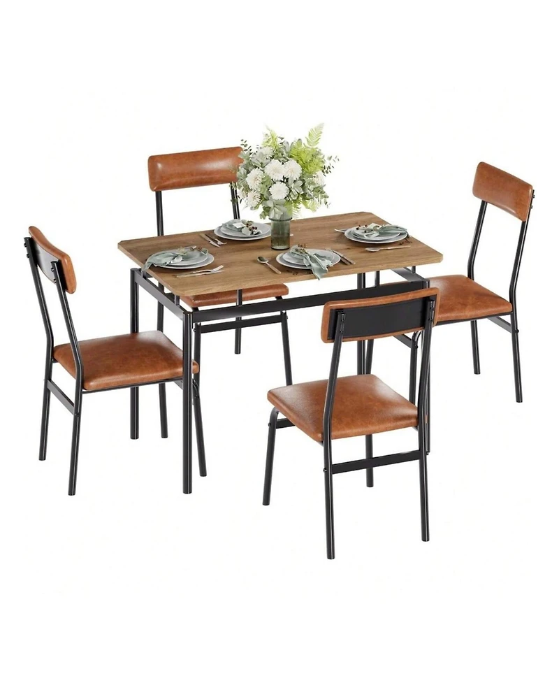 gaomon Kitchen Table 5 Piece Dining Table Set For 4 Kitchen Table And Chairs Set for Dining Room, Home Office