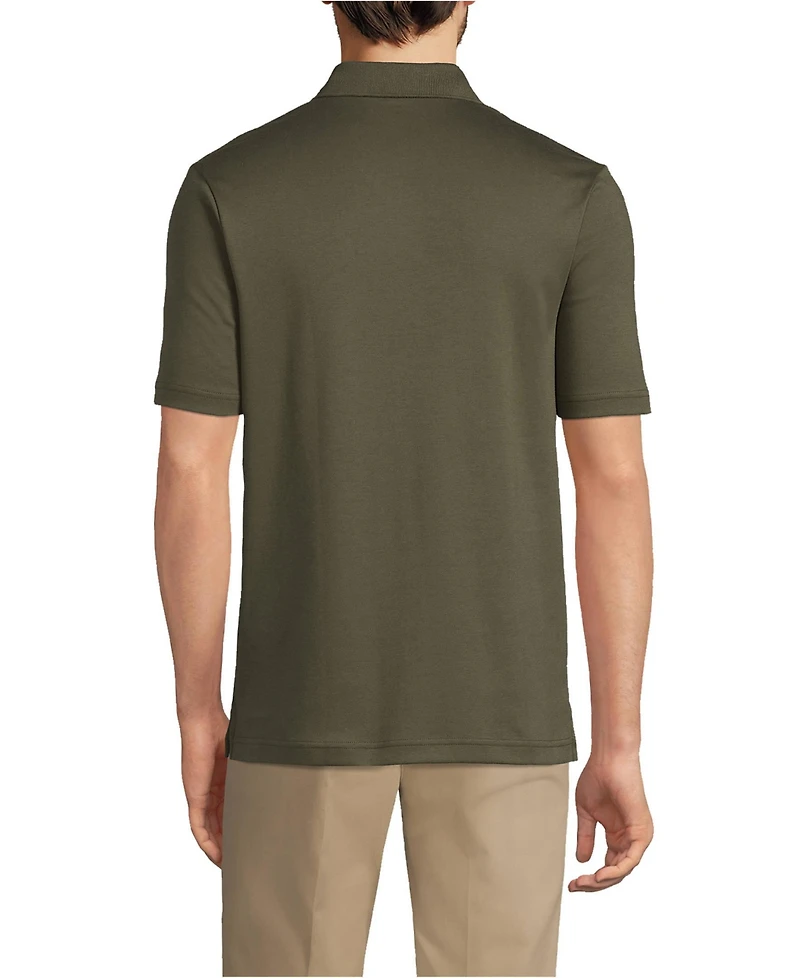 Lands' End Men's Short Sleeve Cotton Supima Polo Shirt with Pocket