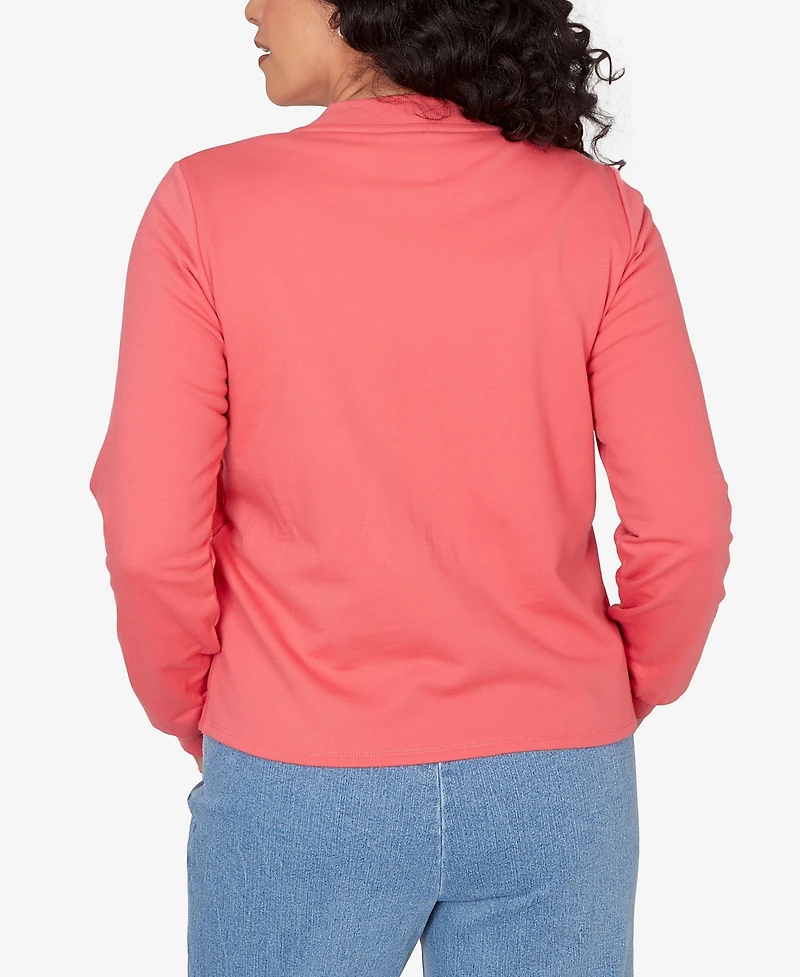 Alfred Dunner Women's Austin Quilted Knit Ribbed Jacket