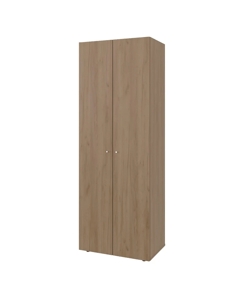 Fm Furniture World 2-Door Tall Wardrobe Cabinet, 4 Shelves, Vertical Storage