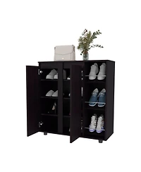 Fm Furniture Gitano Shoe Storage Cabinet with Enclosed & Open Shelves