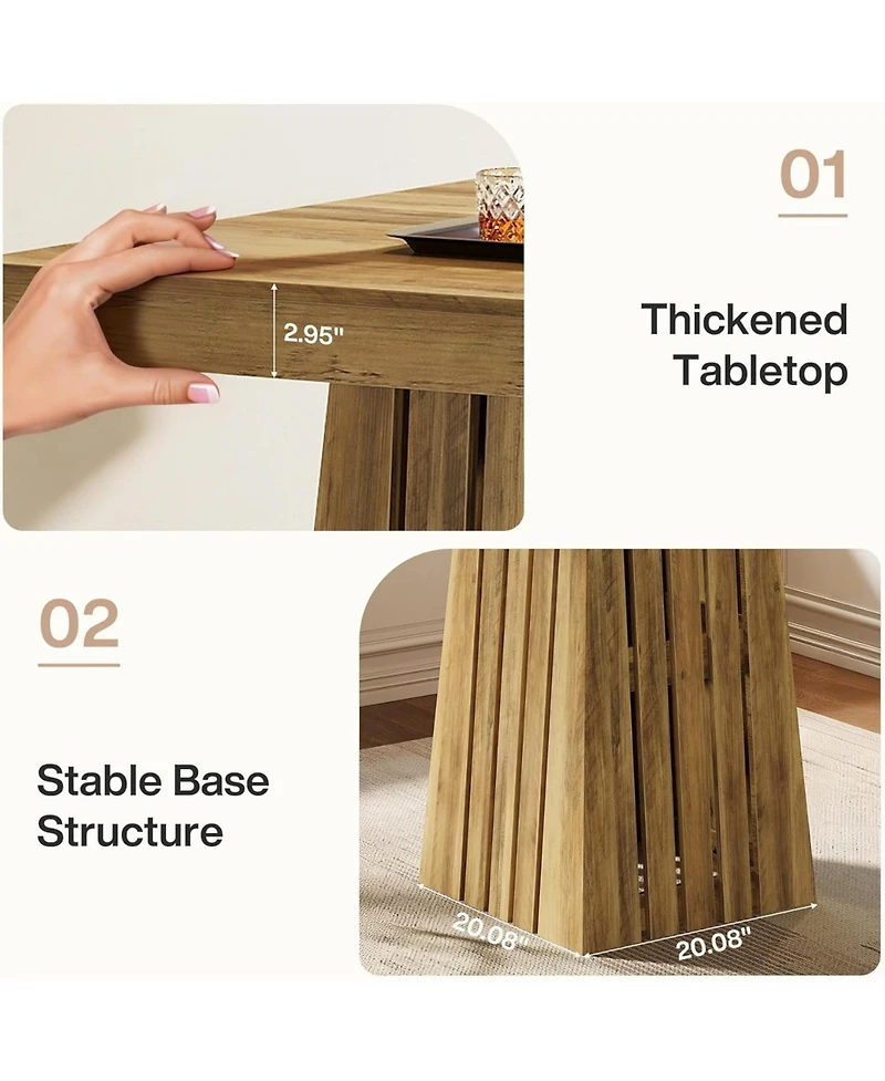 Tribesigns 37.4" High Square Bar Table, Bistro Pub Table for Dining Room, Kitchen, Cocktail, Coffee, Living Room, Small Space