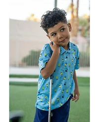 Florence Eiseman Little Boys Golf Print Performance Knit Polo