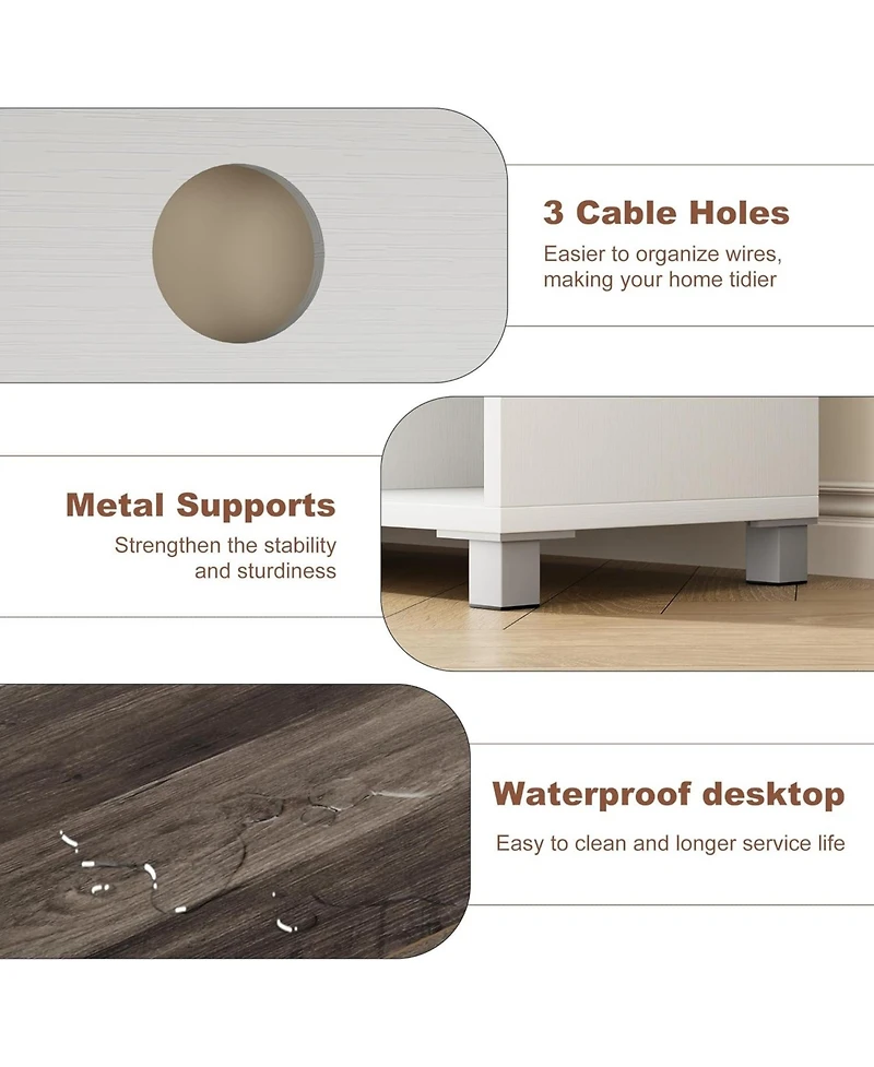 Gaomon 70 in Modern Tv Stand with Glass Doors Entertainment Center , Sturdy Wooden Media Console with Storage Shelves, Living Room & Bedroom