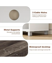 Gaomon 70 in Modern Tv Stand with Glass Doors Entertainment Center , Sturdy Wooden Media Console with Storage Shelves, Living Room & Bedroom