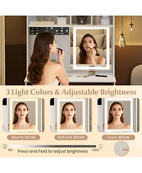 Volenca 67" Tall Vanity Set with Mirror and Charging Station, Makeup Dressing Table