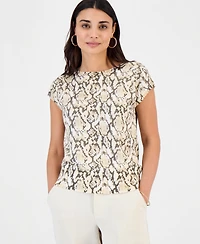 I.n.c. International Concepts Petite Printed Wide Neck Dolman-Sleeve Top, Macy's Exclusive