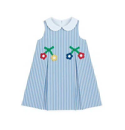 Florence Eiseman Little Girls Seersucker Dress With Flowers