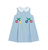 Florence Eiseman Little Girls Seersucker Dress With Flowers