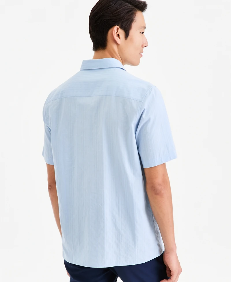 Alfani Men's Short-Sleeve Solid Texture Shirt, Macy's Exclusive