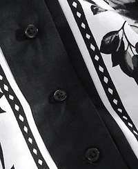 I.n.c. International Concepts Petite Linen-Blend Printed Short-Sleeve Button-Up Shirt, Macy's Exclusive