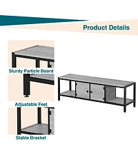 gaomon 58" Wooden Farmhouse Tv Stand for Bedroom, Fits 65" TVs, Cabinet with Open Storage Shelves