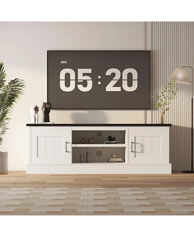 gaomon Farmhouse Rustic Wood Tv Stand for 65 Inch TVs