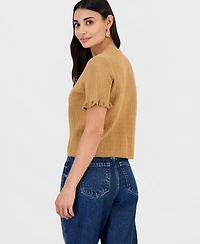 I.n.c. International Concepts Petite Short-Sleeve Fringe Sweater, Macy's Exclusive