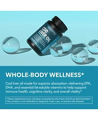 Havasu Nutrition Cod Liver Oil Softgels | Omega 3 Epa and Dha Fish Oil 1000mg with Vitamins A and D3 | 180 Count
