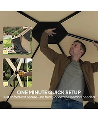 Outsunny 10 x 11 ft Pop Up Gazebo Screen Tent, Inst Camping Canopy