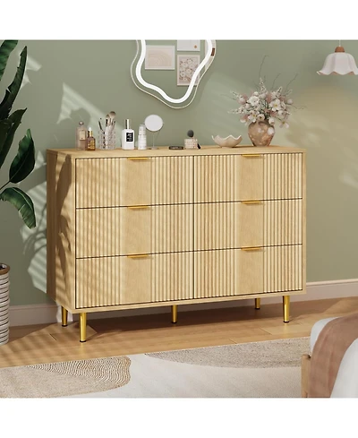 Gaomon Fluted Dresser for Bedroom with 6 Drawers