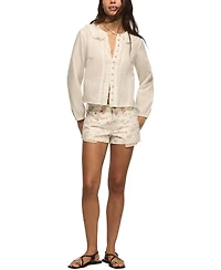 Lucky Brand Women's Festival Floral Print Mid Rise Shorts