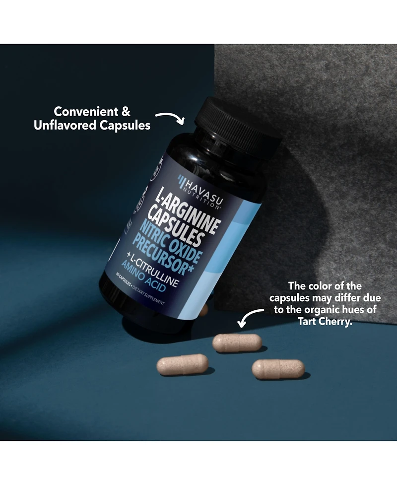 L-Arginine Capsules for Men's Stamina, Endurance & Performance, Havasu Nutrition