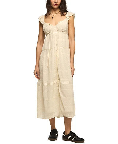 Lucky Brand Women's Sweetheart Neck Tiered Midi Dress