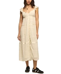 Lucky Brand Women's Sweetheart Neck Tiered Midi Dress