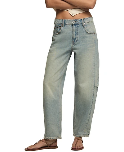 Lucky Brand Women's Barrel Leg Mid-Rise Ankle Jeans