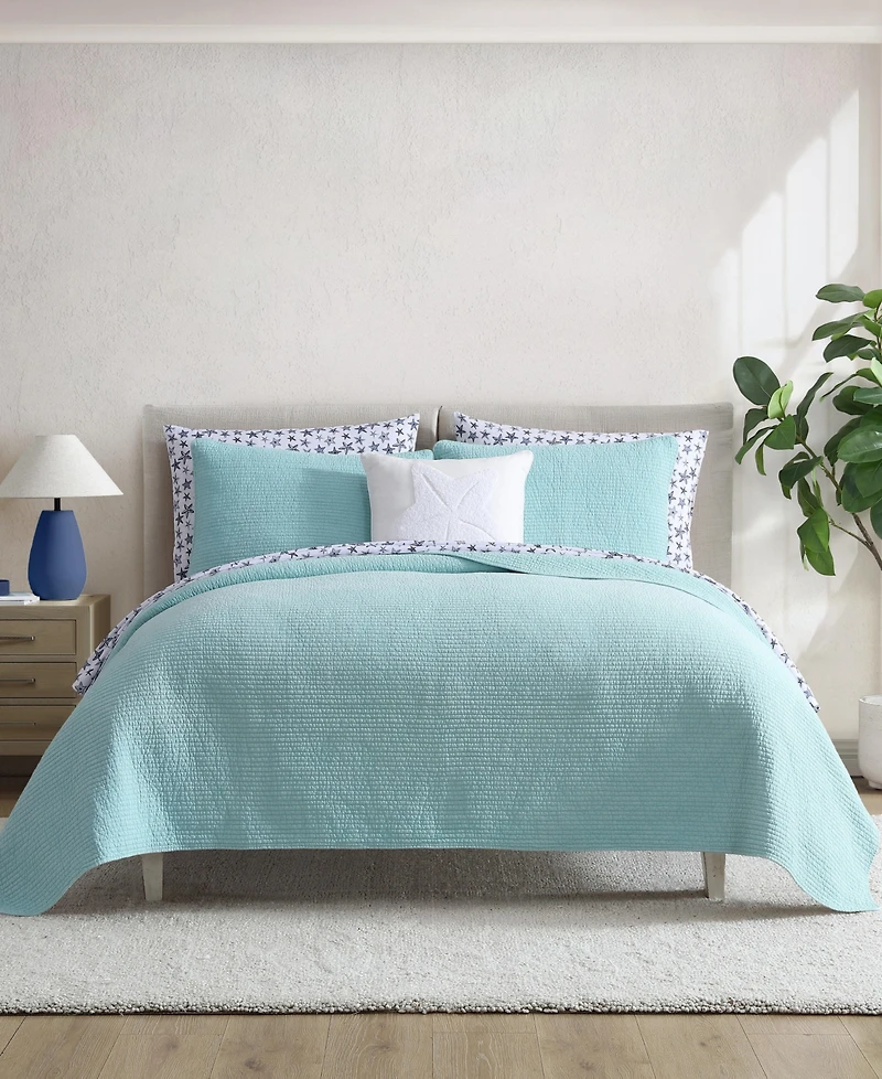 Nautica Seashore Stitch Cotton Reversible -Pc. Quilt Set