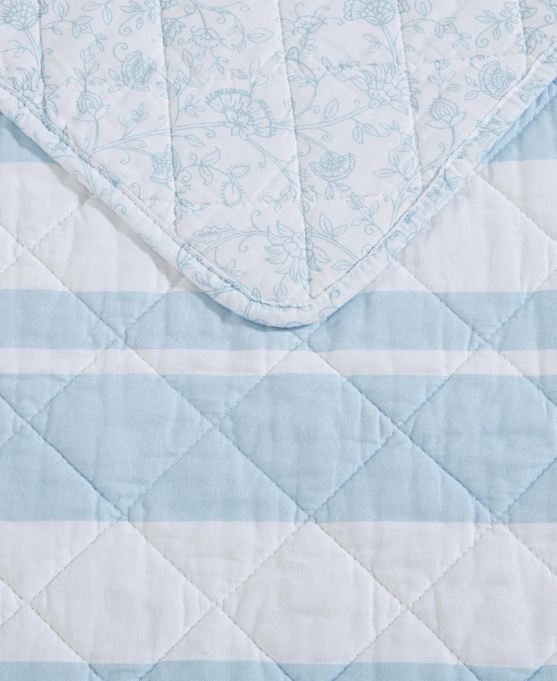 Nautica Seafront Stripe Cotton Reversible 3-Pc. Quilt Set