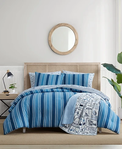 Nautica Gilpin Stripe Cotton Reversible 3-Pc. Comforter Set
