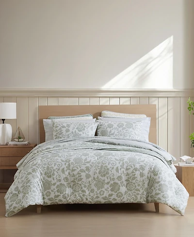 Nautica Jacob Bay Floral Cotton Reversible 3-Pc. Comforter Set, Full/Queen