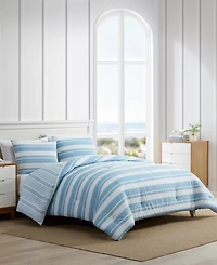 Nautica Riverside Stripe Cotton Reversible 3-Pc. Comforter Set