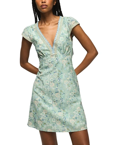 Lucky Brand Women's V-Neck Mini Dress