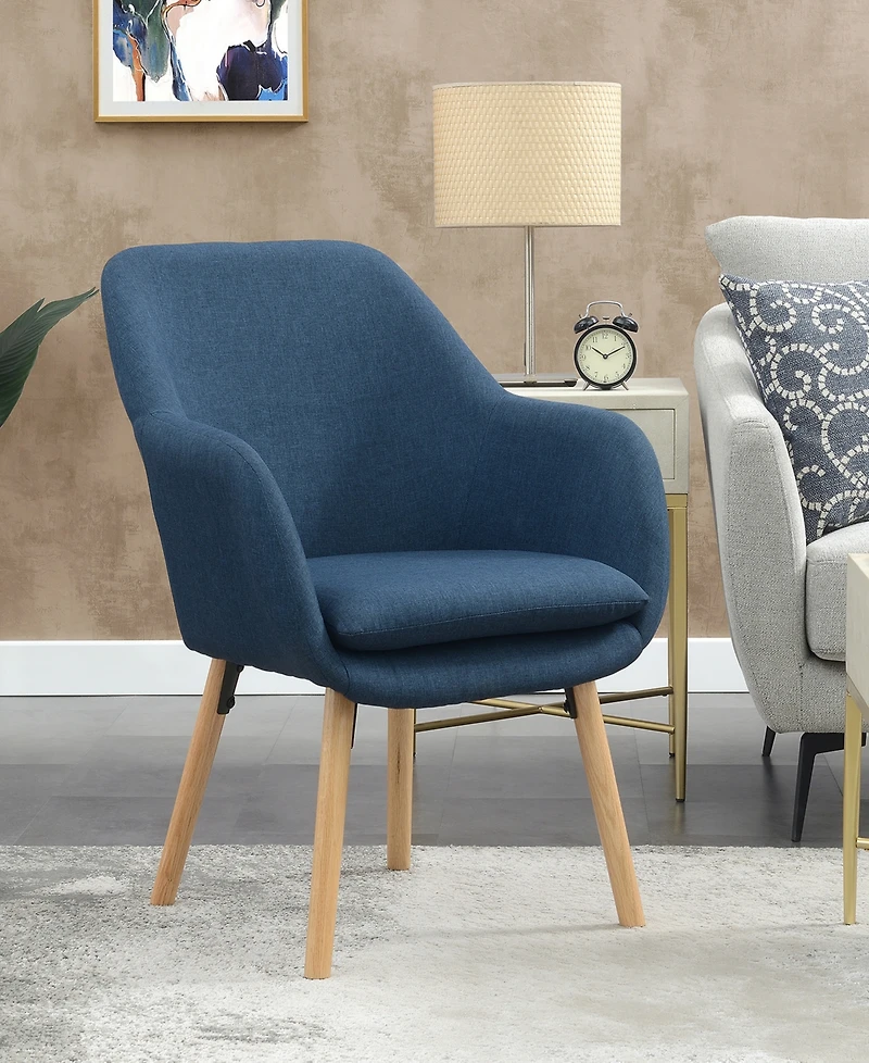 Convenience Concepts 25.25" Faux Linen Charlotte Wingback Accent Armchair
