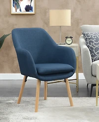 Convenience Concepts 25.25" Faux Linen Charlotte Wingback Accent Armchair