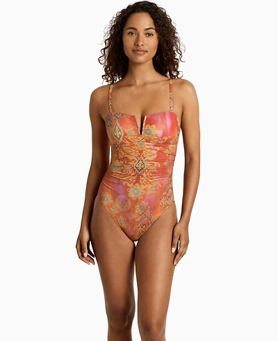 Lauren Ralph Women's Over-The-Shoulder One-Piece Swimsuit