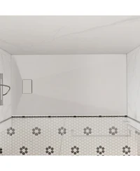 Casainc Wheelchair-Friendly Shower Base with Non-Slip Surface, Reversible Drain, Smc Cover and Flashing Kits