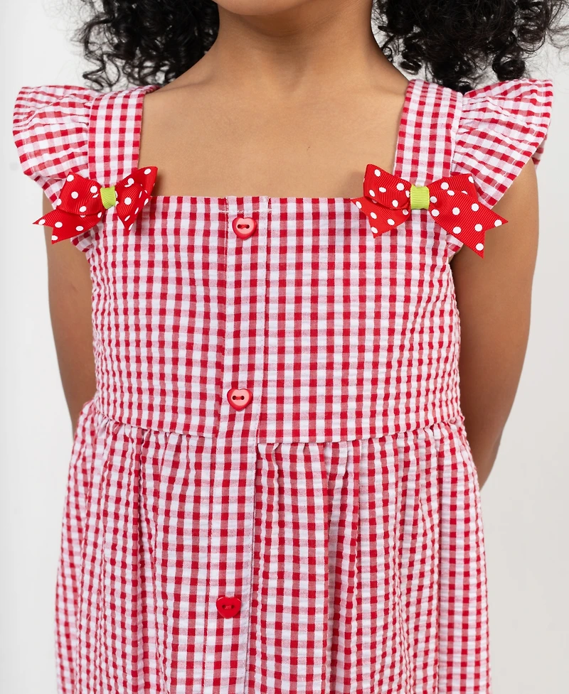 Rare Editions Girls' 2T-6X Gingham Seersucker Dress