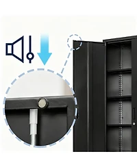 Yigii 71" White Metal Cabinet with 5 Adjustable Shelves & Lockable Doors for Garage/Office/School