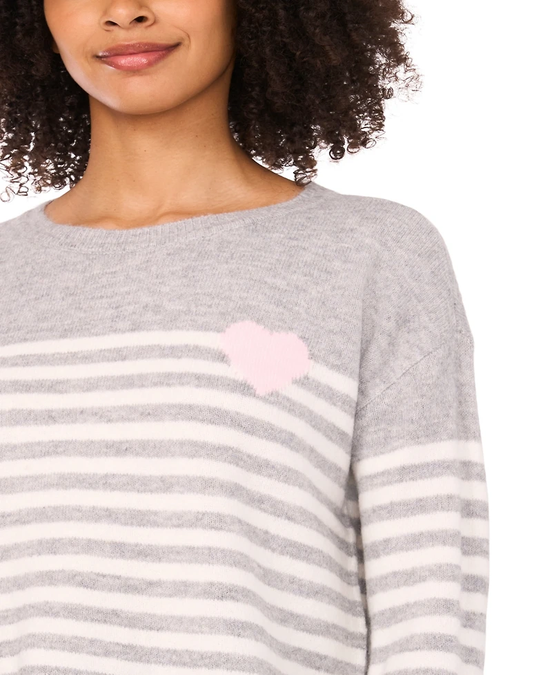 CeCe Women's Sailor Stripe Crewneck Sweater