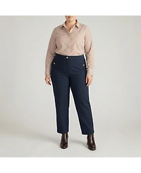 Universal Standard Women's Plus Elbe Popover Stretch Poplin Shirt