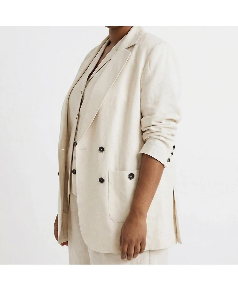 Universal Standard Plus Coastal Linen Blazer
