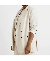 Universal Standard Plus Coastal Linen Blazer