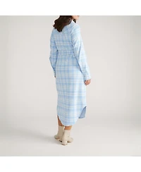 Universal Standard Women's Morgan Belted Stretch Flannel Shirtdress