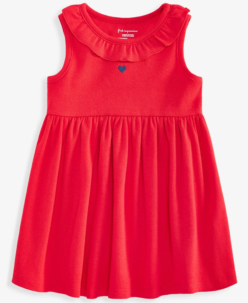 First Impressions Baby Girls' 0M-24M Ditsy Heart Embroidered Dress, Macy's Exclusive