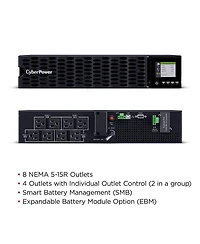 CyberPower OL750RTHD 750VA/750W Smart App Online Sine Wave Lcd Rack/Tower Convertible Ups System, Black
