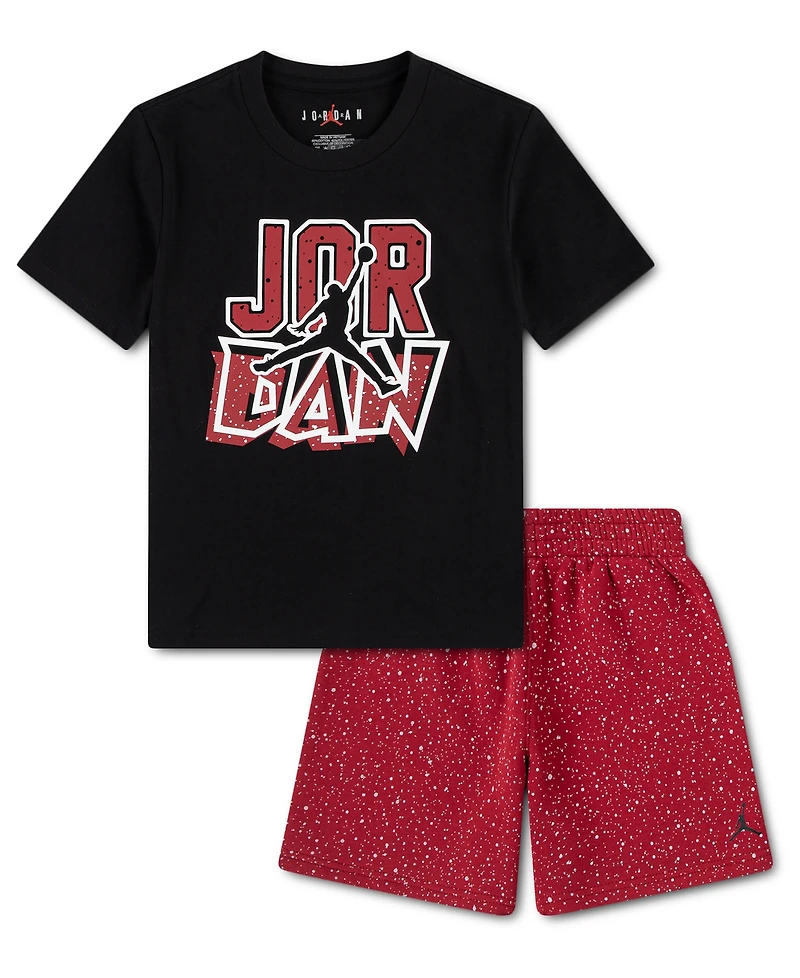 Jordan Boys' 4-7 The Greatest Speckle T-Shirt & Shorts, 2-Piece Set