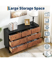 gaomon 7 Drawers Dresser for Bedroom, 54" Wide Modern Chest of Drawers with Vintage Circle Handle w/Curved Profile Design