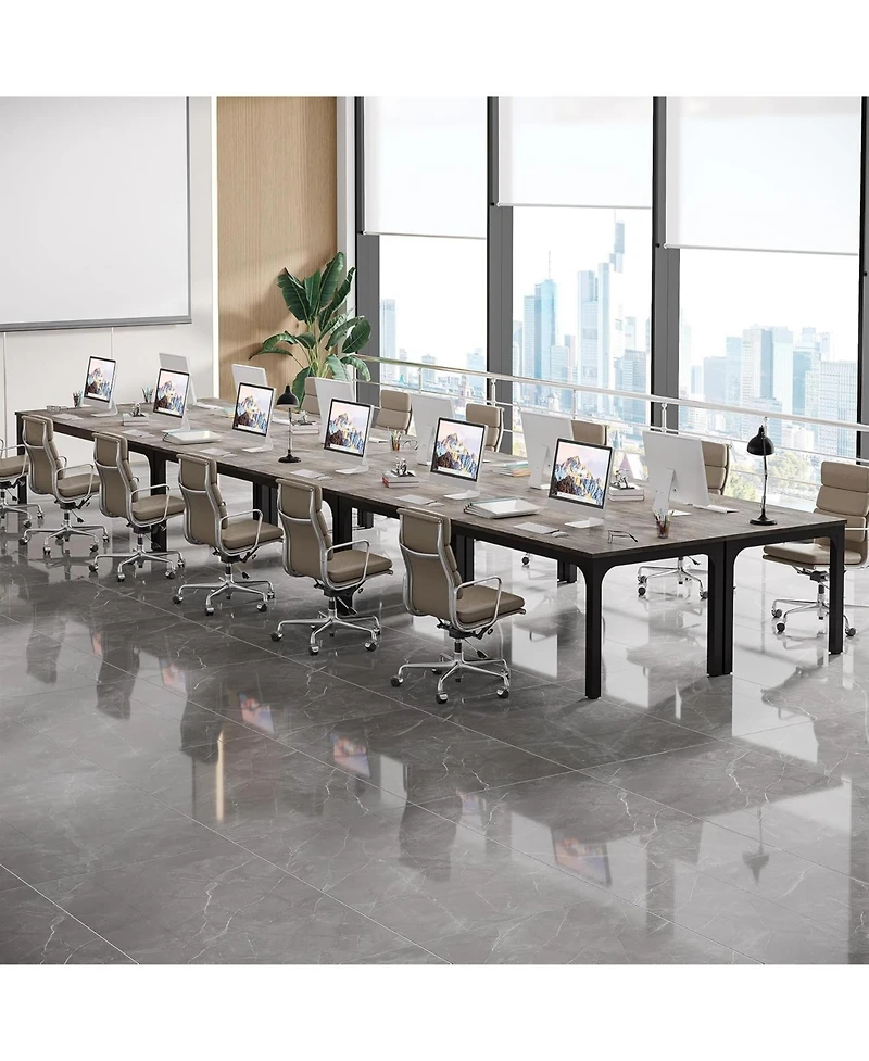 Tribesigns 6.5ft Conference Room Table, 291.34" W x 78.74" D Large Office Meeting Table (8 Pcs)