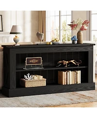 Tribesigns 63-Inch Long Console Table for Entryway, Narrow Farmhouse Sofa Table with Shelves